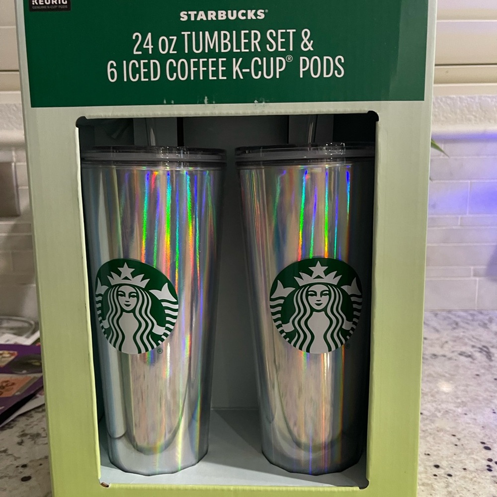 Starbucks Iridescent Tumbler Set with Coffee Pods